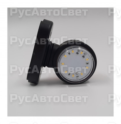 Фонарь габаритов ОГ-31 СОЛНЫШКО 9 LED новый образец светодиодный н.плоский Рассеиватель красно-белый