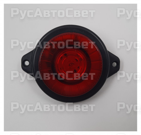 Фонарь габаритов ФПГ-26 1 LED КРАСНЫЙ круглый С КОЛЬЦОМ новый образец светодиодный н.плоский Рассеиватель 