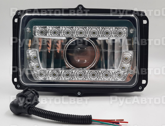 Фара 36.3775-30 LED ЛИНЗА с ДХО СВЕТОДИОДНАЯ 18LED с дневным ходовым огнем, евро резъем, Супермаз,К