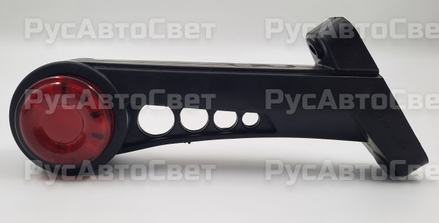 Фонарь габаритов ОГ-001 СОЛНЫШКО 9LED БЕЗ боковой габаритный левый 2цв. 12-24В аналог WAS-600W.ТрАС-001 плоский Рассеиватель 