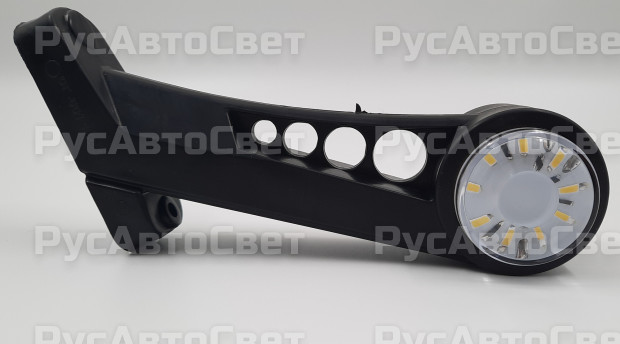 Фонарь габаритов ОГ-001 СОЛНЫШКО 9LED С боковой габаритный правый 3цв. 12-24В аналог WAS-599W.ТрАС-001 плоский Рассеиватель 