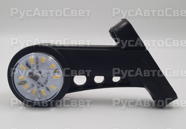 Фонарь габаритов ОГ-003 БЕГУЩИЙ ОГОНЬ 10LED С боковой габаритный правый 3цв. 12-24В аналог WAS-629W.ТрАС-003