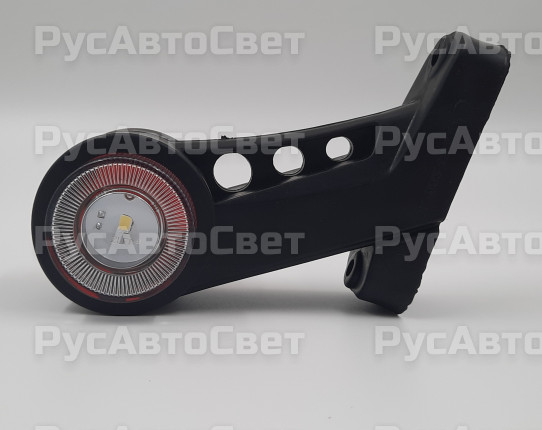 Фонарь габаритов ОГ-003 нового образца LED БЕЗ боковой габаритный левый 2цв. 12-24В аналог WAS-578W.ТрАС-003 плоский Рассеиватель 